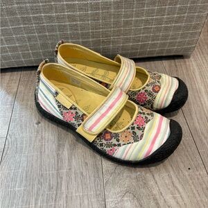 Floral Striped Mary Jane Shoes Keen Cottage Patchwork Size 8